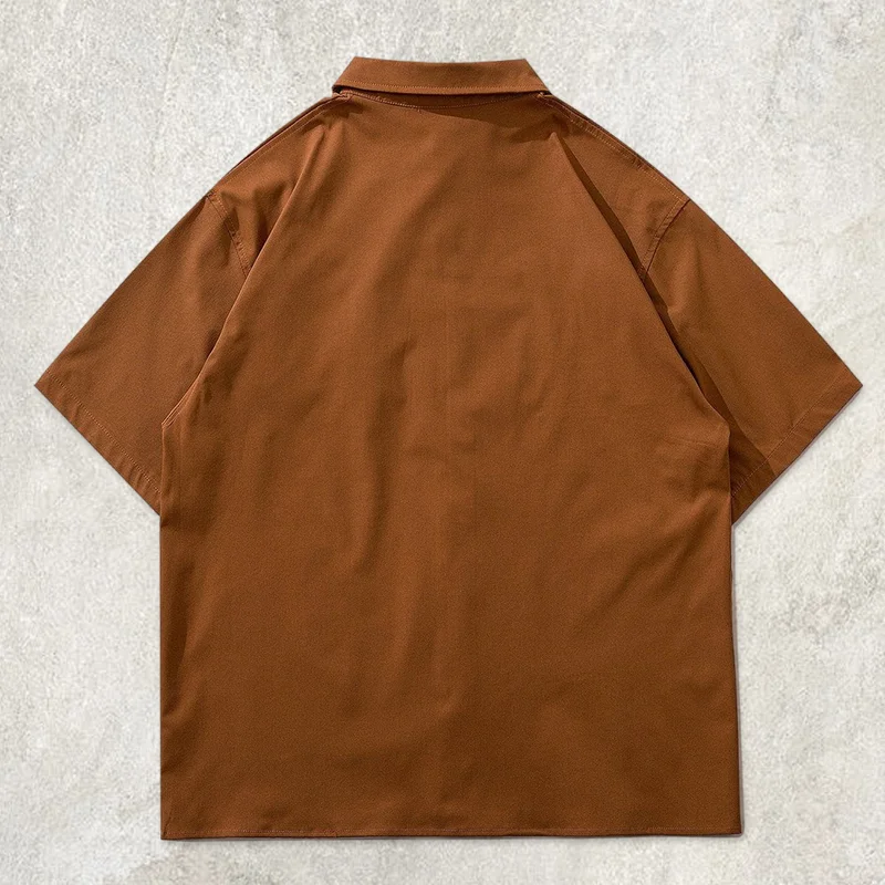 M Letter Embroidery Short Sleeve Shirt