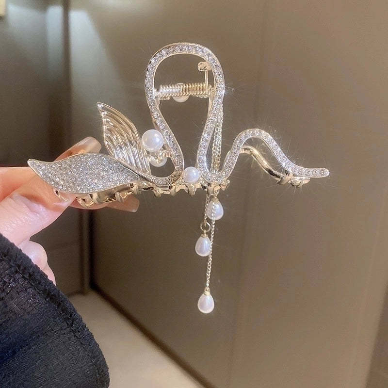 Elegant Minimalist Butterfly Alloy Plating Inlay Pearl Zircon Hair Claws