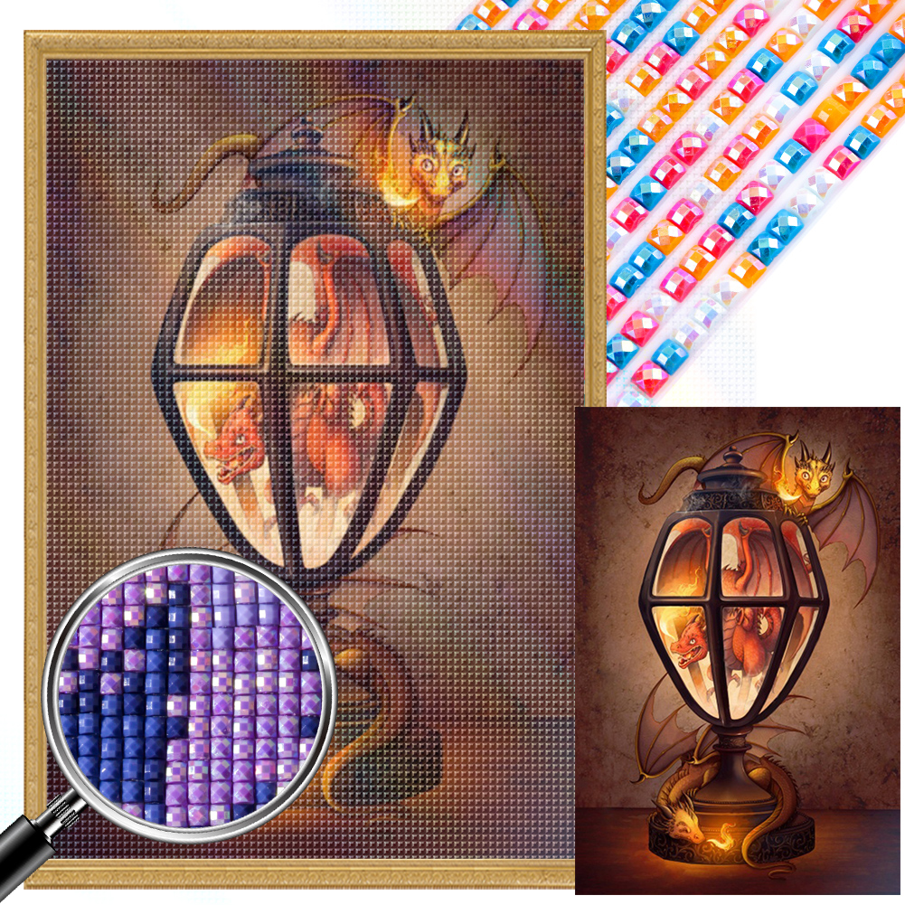 Dragon 50*60cm(picture) full square drill diamond painting with 3 to 5 colors of AB drills