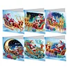 6Pcs DIY Santa Claus Diamond Painting Greeting Cards