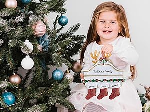 Duckbe Personalized Christmas Stocking Ornaments, Personalized Christmas Tree Stocking Ornaments