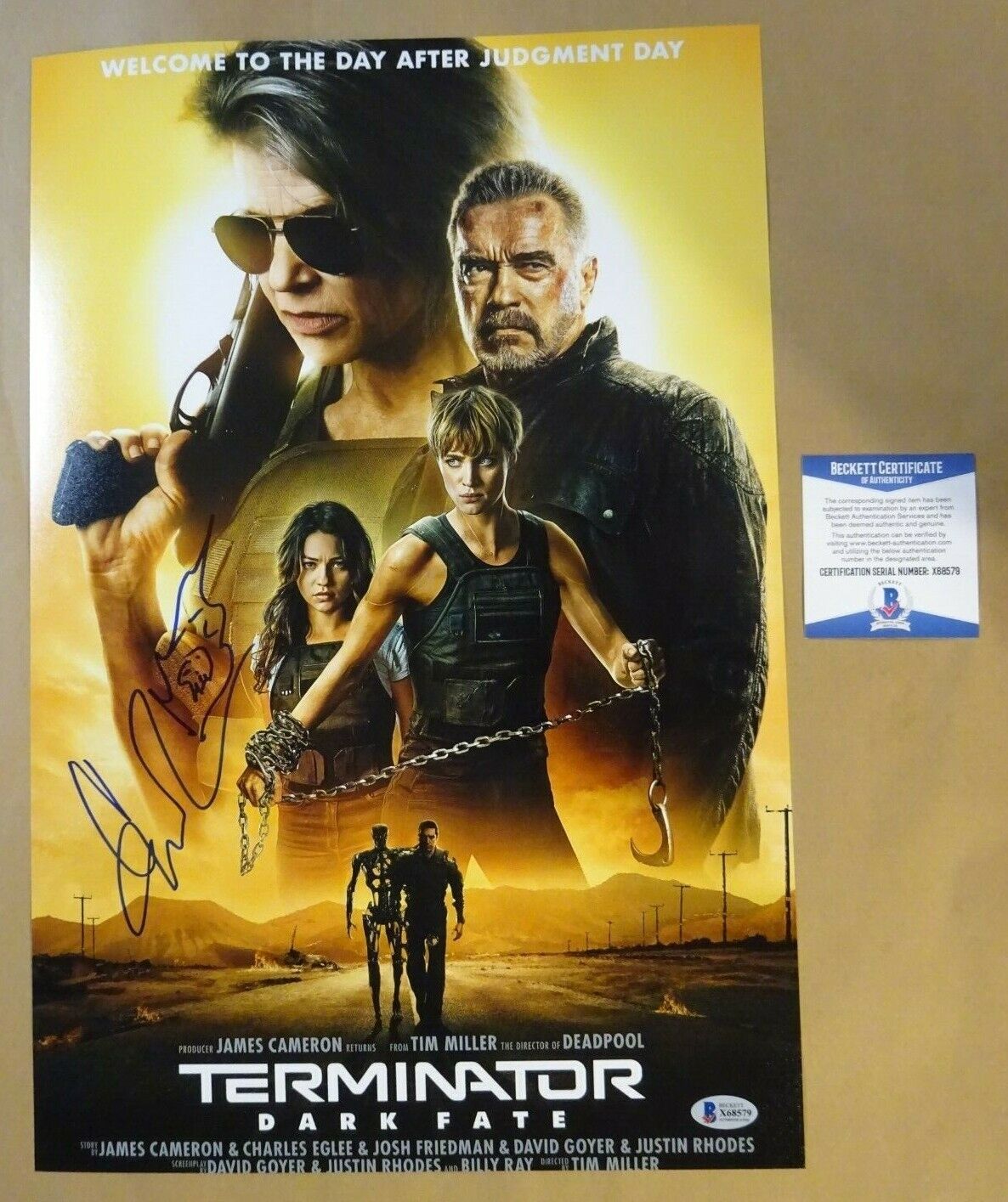 Signed GABRIEL LUNA Autographed TERMINATOR DARK FATE 12x18 Photo Poster painting BECKETT BAS COA