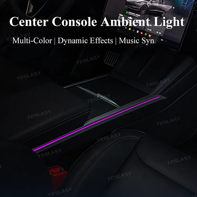 Teslasy Center Console Ambient Light for Tesla Model 3 Highland, Model Y Juniper & Model YL
