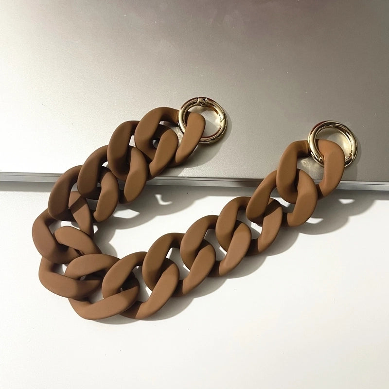 European And American Acrylic Chain Resin Rubber Hardware Acrylic Bag Chain Shoulder Strap Handmade Detachable Chain Women’s Bag