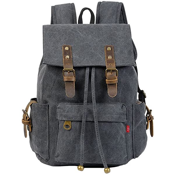 VRIGOO Unisex Casual Canvas Backpack