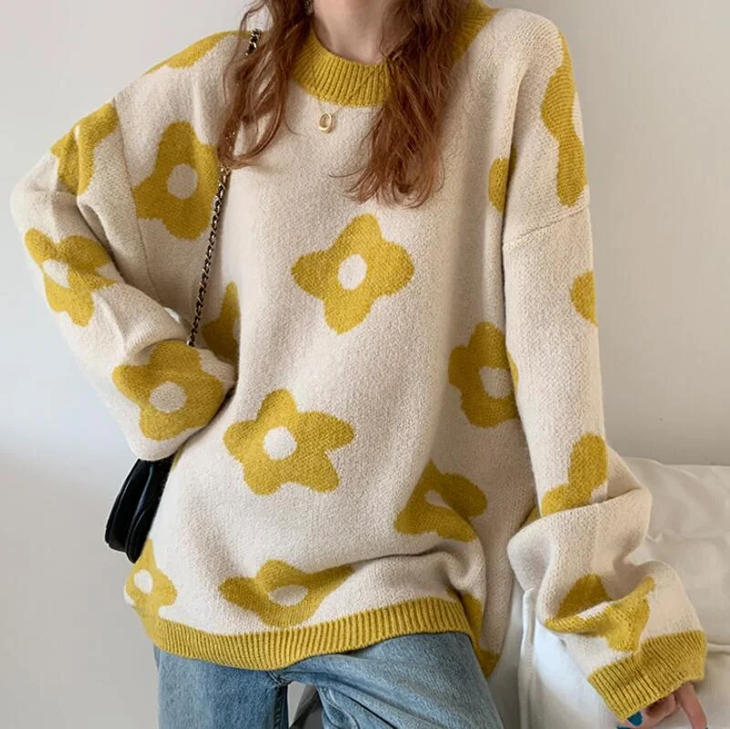 Woman Sweaters Knitted Sweater Oversize Female Jersey Winter Women Knitting Pull Femme Hiver Korean Style Pullovers Top Jumper