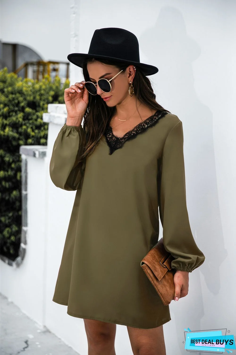 Lace Stitched Loose Dress