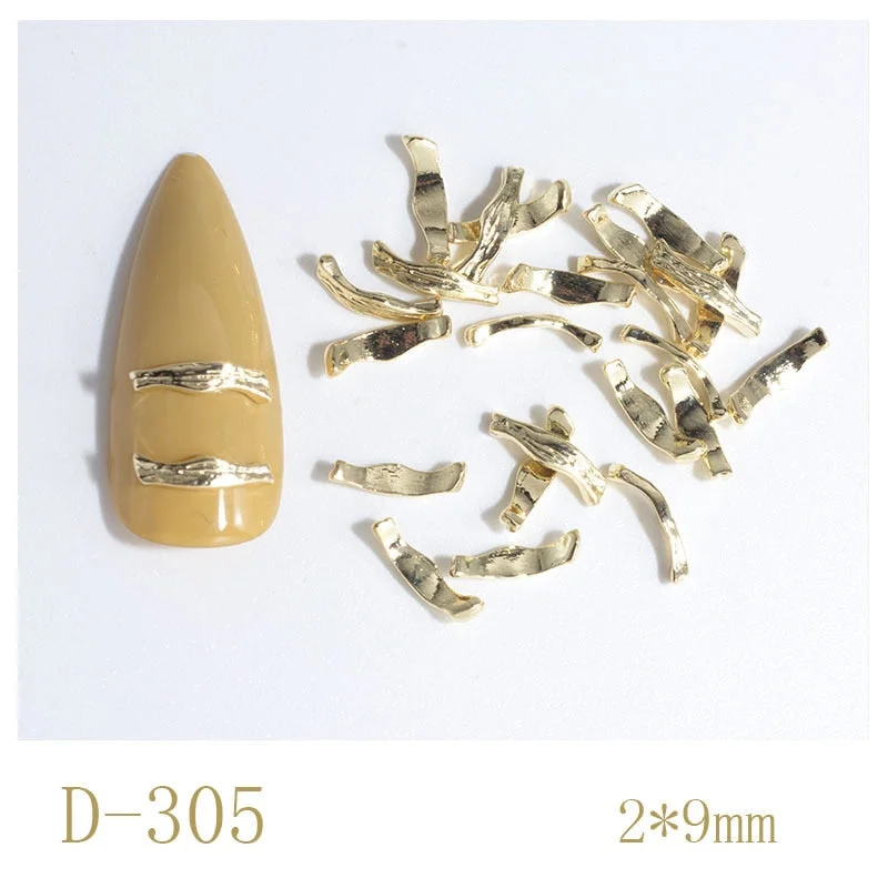 Nail Decoration Irregular Special Shaped Rutin Designs Metal Rhinestones 50 pcs/Set Nail Tips For Beauty Salons-Nail Inspo