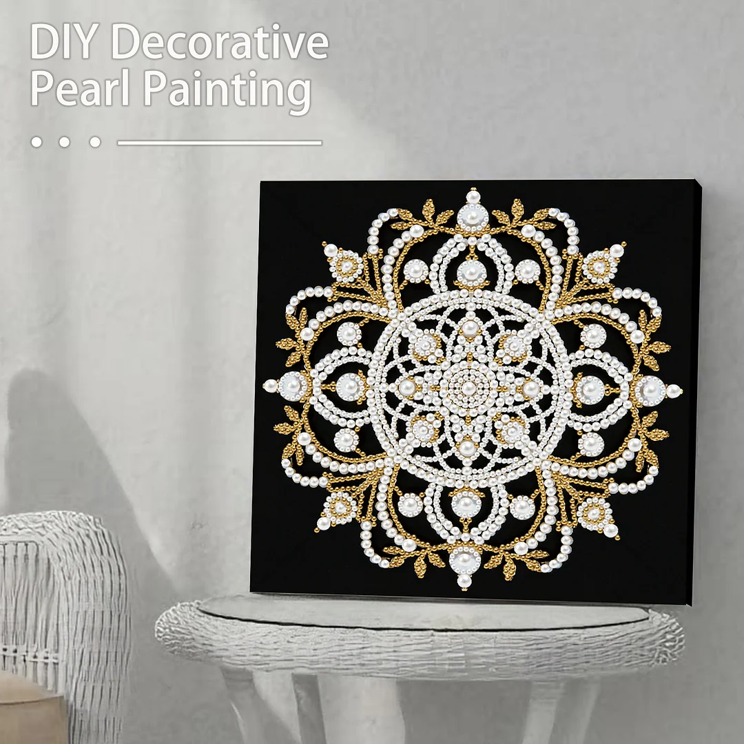Mandala DIY Pearl Art Diamond Painting Kit for Adult Home Decor 25x25cm With Frame