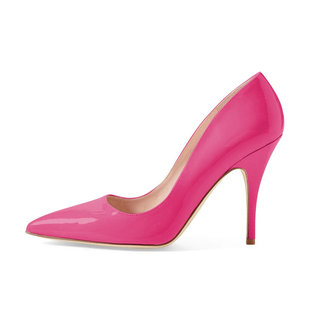 Eye-Catching Hot Pink Pointed Toe Stiletto Heel Pumps for Women