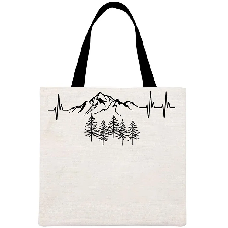 Heartbeat for the mountains Printed Linen Bag-Annaletters