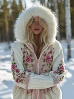 Women's Bohemian Retro Style Hooded Knit Sweater Jacket