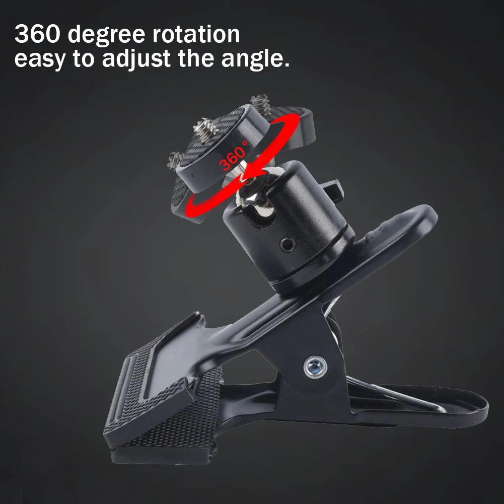 1 Pair Cross Stitch Clip Clamp 360 Rotation Clip-On Desk Stand for Camera Tripod