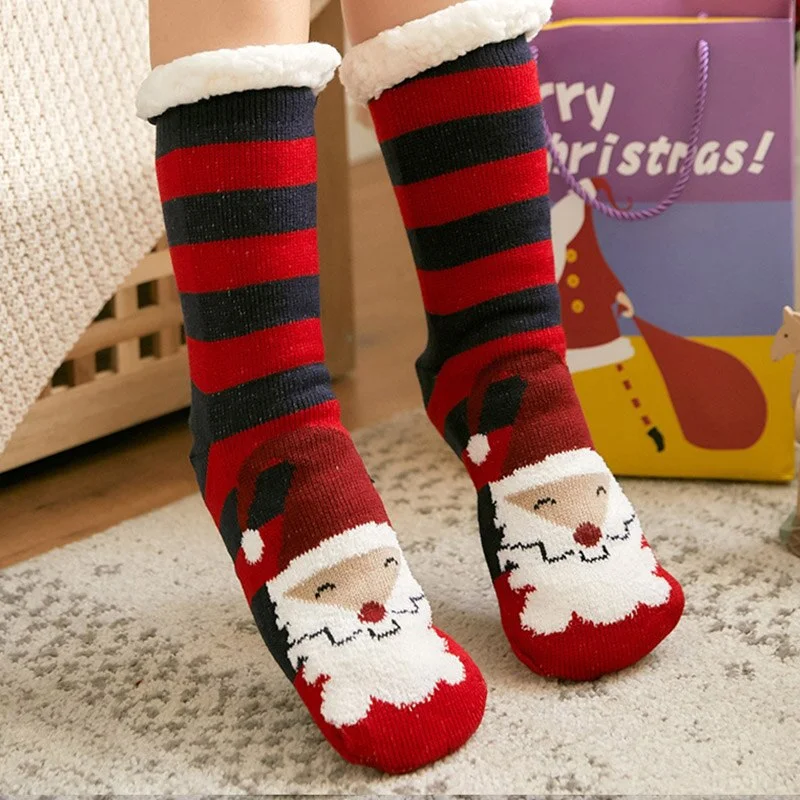 Women's Slippers for Home Warm Sock with Fur Short Plush Slippers Cartoon Bedroom Slippers Soft Indoor Shoes for Female