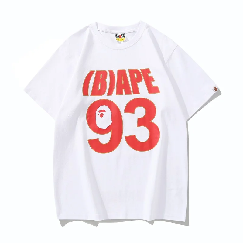 BAPE No. 93 Fluorescent Printed WGM Cotton Short-sleeved T-shirt