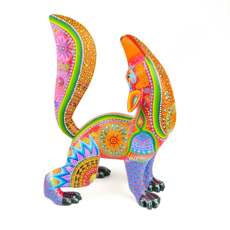 Beautiful Howling Coyote - Oaxacan Alebrije Wood Carving