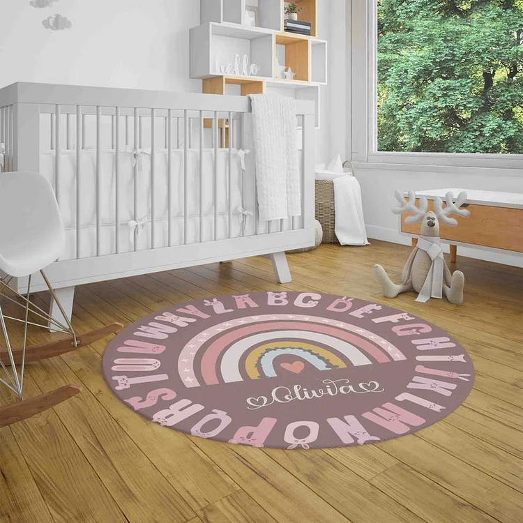 Personalized ABC Alphabet Round Rug|R130