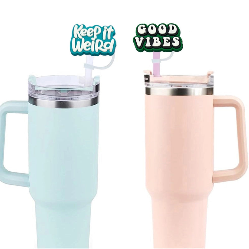 Cute Letter Silica Gel Straw Mouthpiece 1 Piece