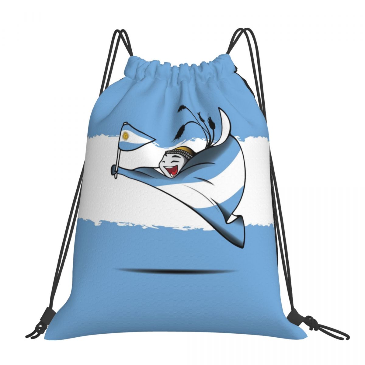 Argentina World Cup 2022 Mascot Unisex Drawstring Backpack Bag Travel Sackpack