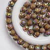 50PCS Glittery Round Acrylic Beads DIY Bracelet Key Chain