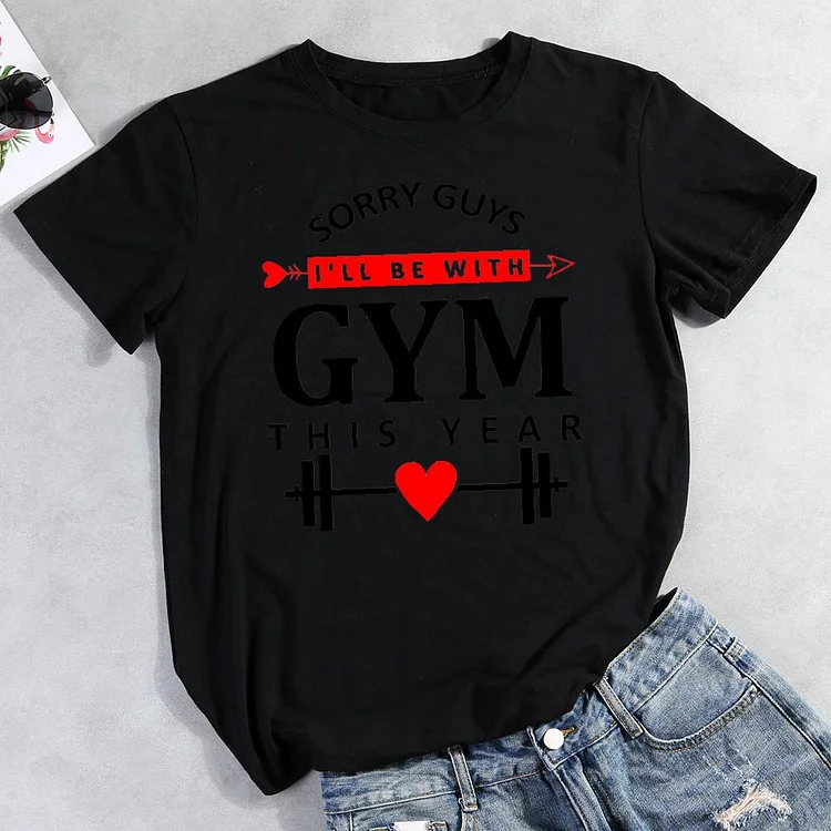 I am With Gym This Year Round Neck T-shirt-Annaletters