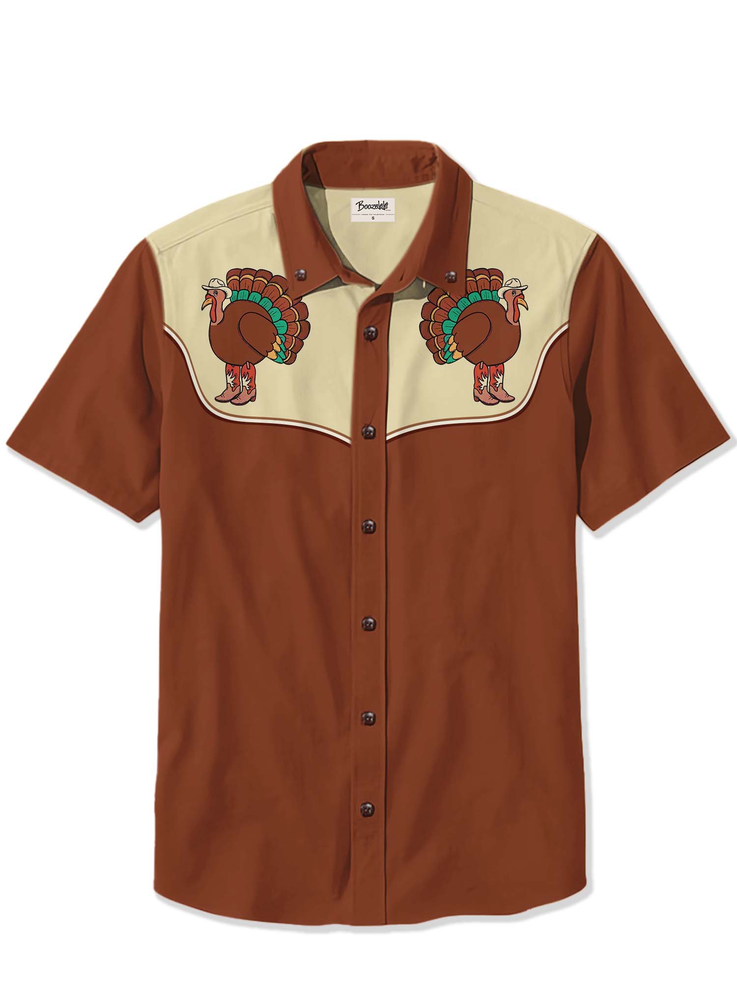Thanksgiving Western Turkey Cowboy - 100% Cotton Shirt
