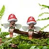 Mushroom Gnome Elf Ornaments Resin Miniature Fairy Figurine for Home Decorations