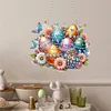 (US Only)Acrylic 2D Flat DIY Butterfly Easter Egg Diamond Painting Set Hanging Pendents
