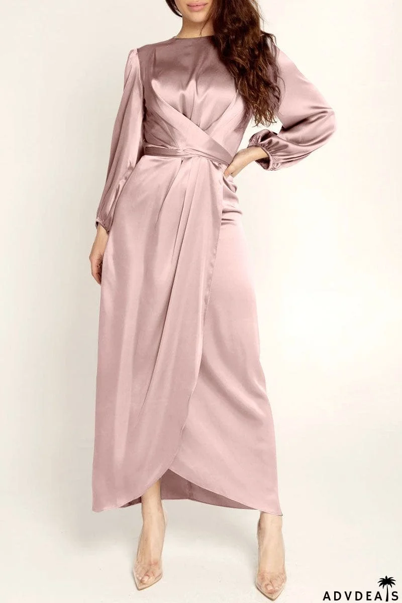 Fashion Celebrities Solid Patchwork O Neck A Line Dresses