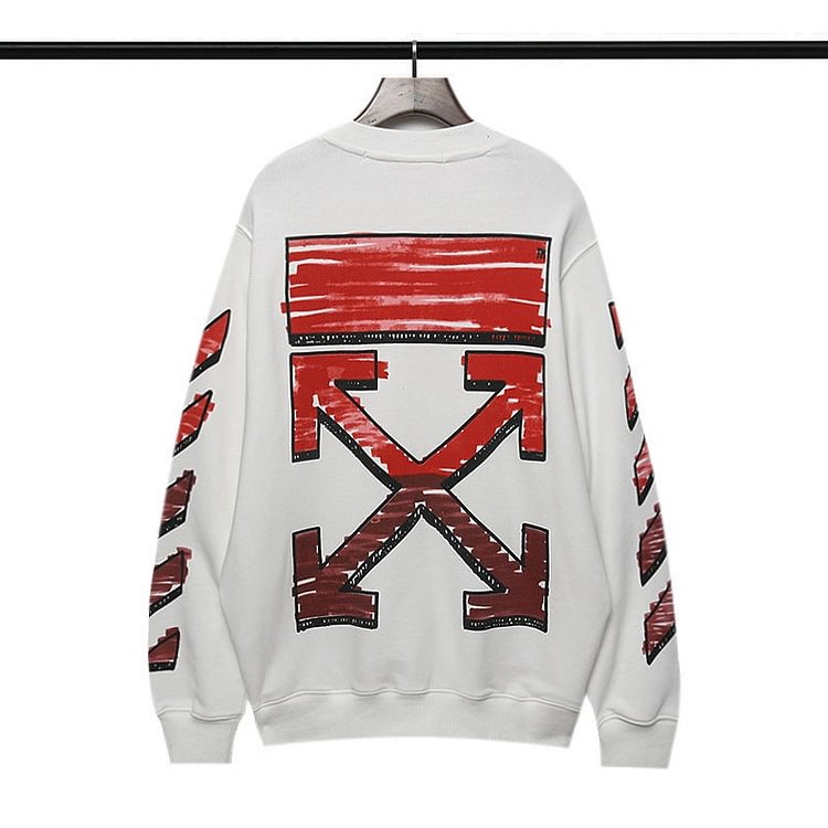 off White Sweatshirts Fall/Winter Arrow Print round-Neck Pullover