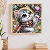 Christmas Cat - Diamond Painting - Partial Special Shaped Drill(Canvas|30*30cm)