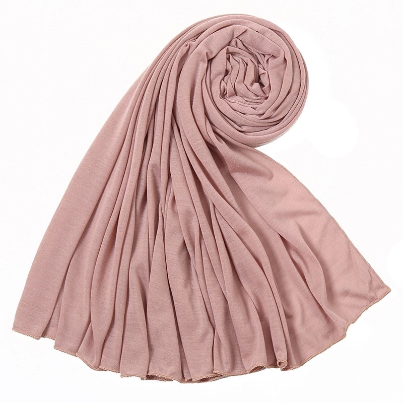 Women’s Minimalist Solid Color Mercerized Cotton Winter Scarves