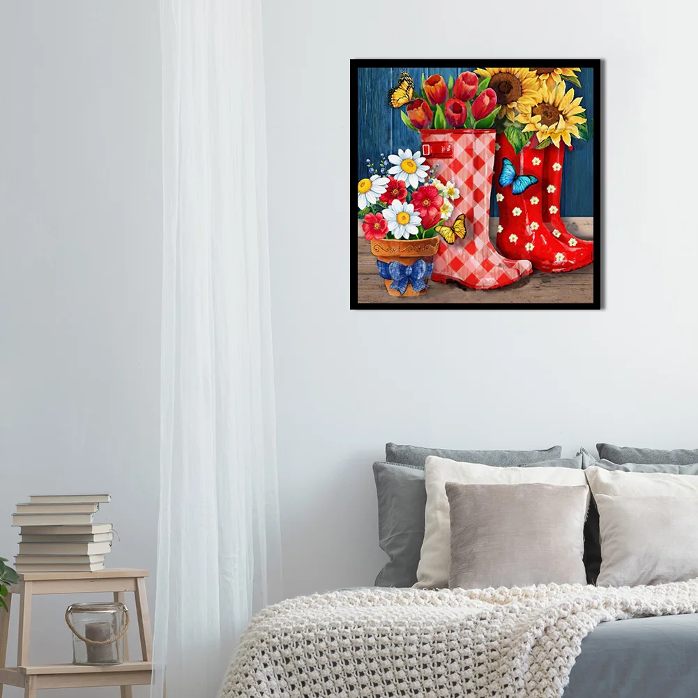 Diamond Painting - Full Round Drill - Boots Sunflower(30*30cm)