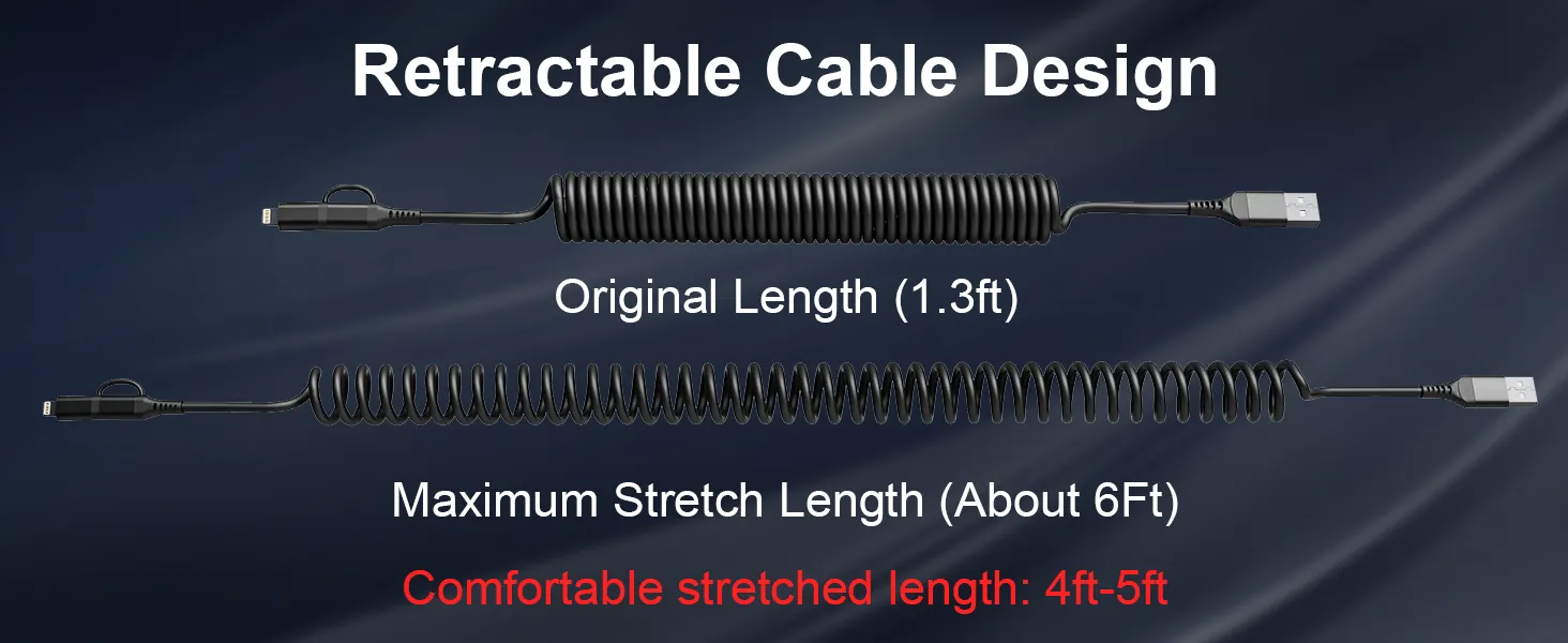retractable iphone charger cord