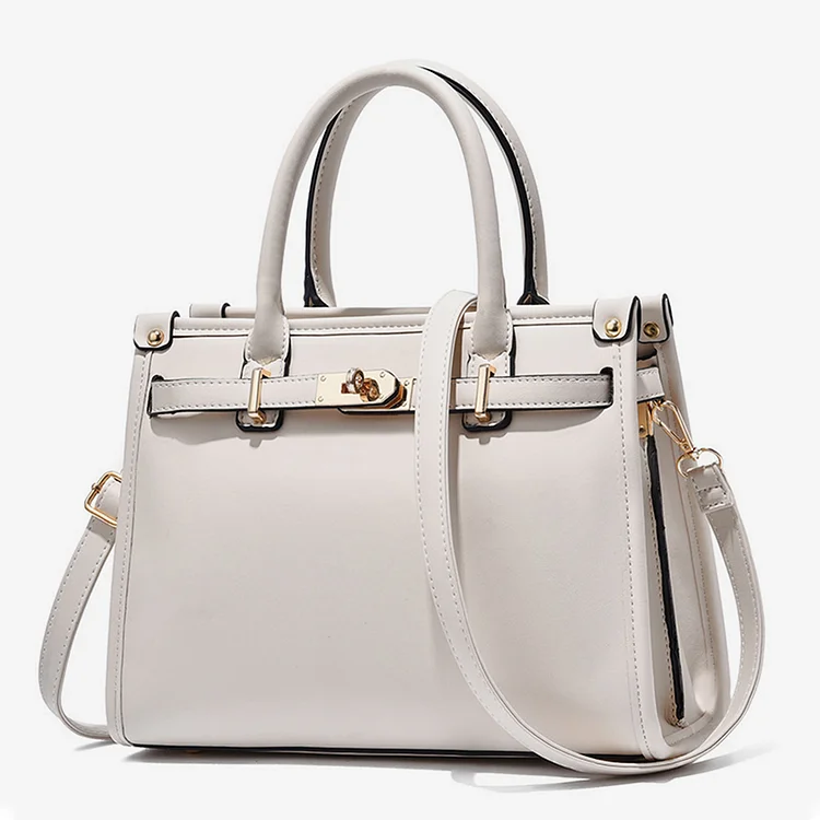 Elegant Solid PU Leather Square Shoulder Bag