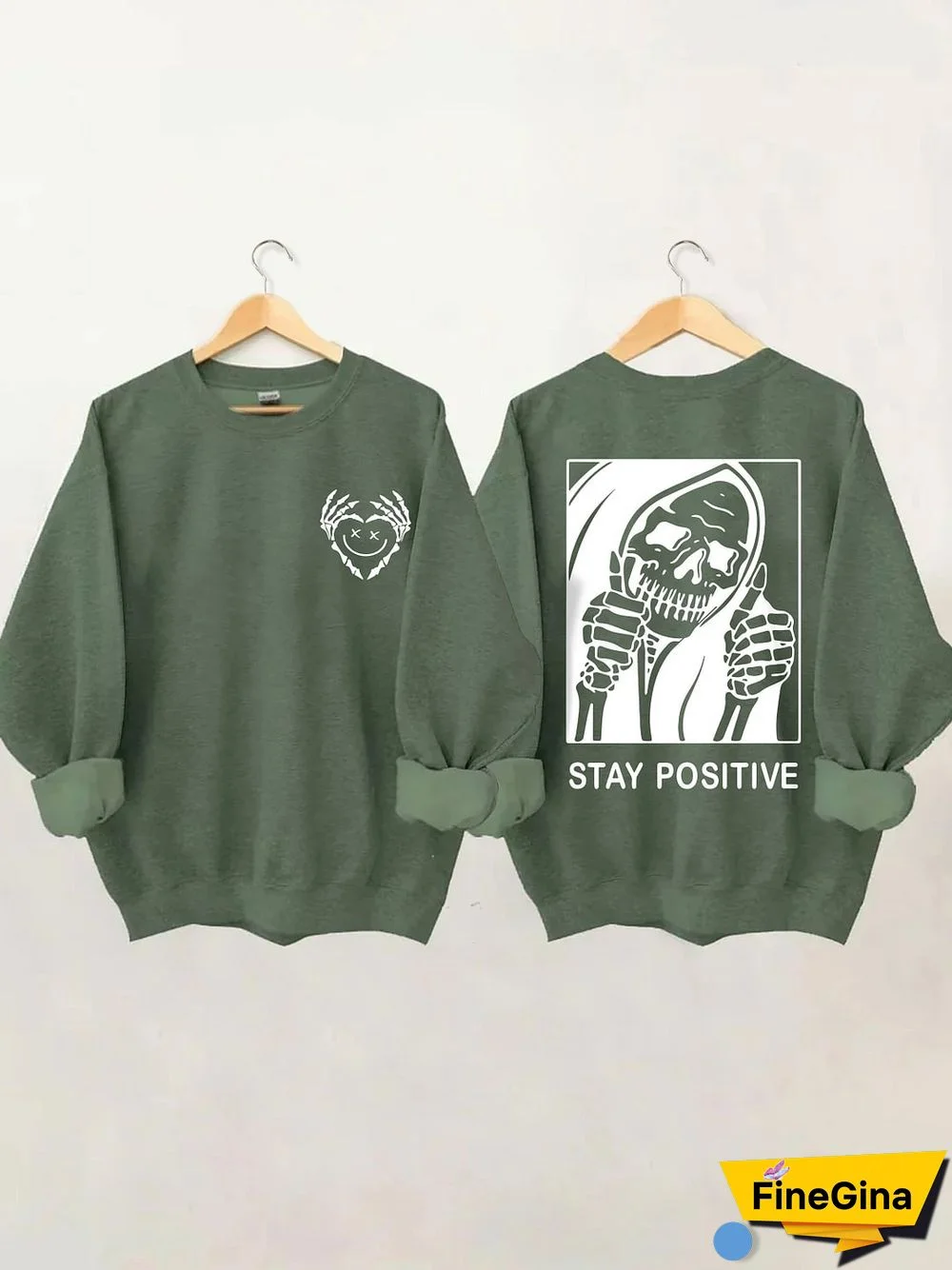 Stay Positive With Skeleton Sweatshirt