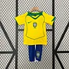 2004 Retro Kids Size Brazil Home Soccer Jersey 
