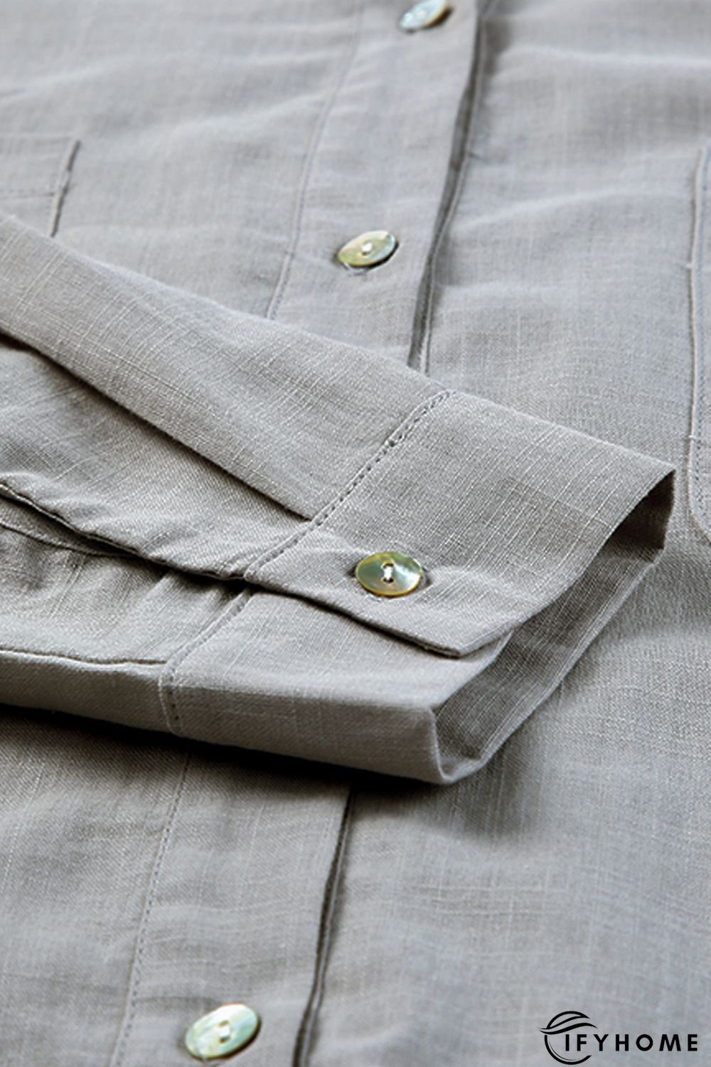 Gray Lightweight Shirt Style Beach Cover Up | IFYHOME