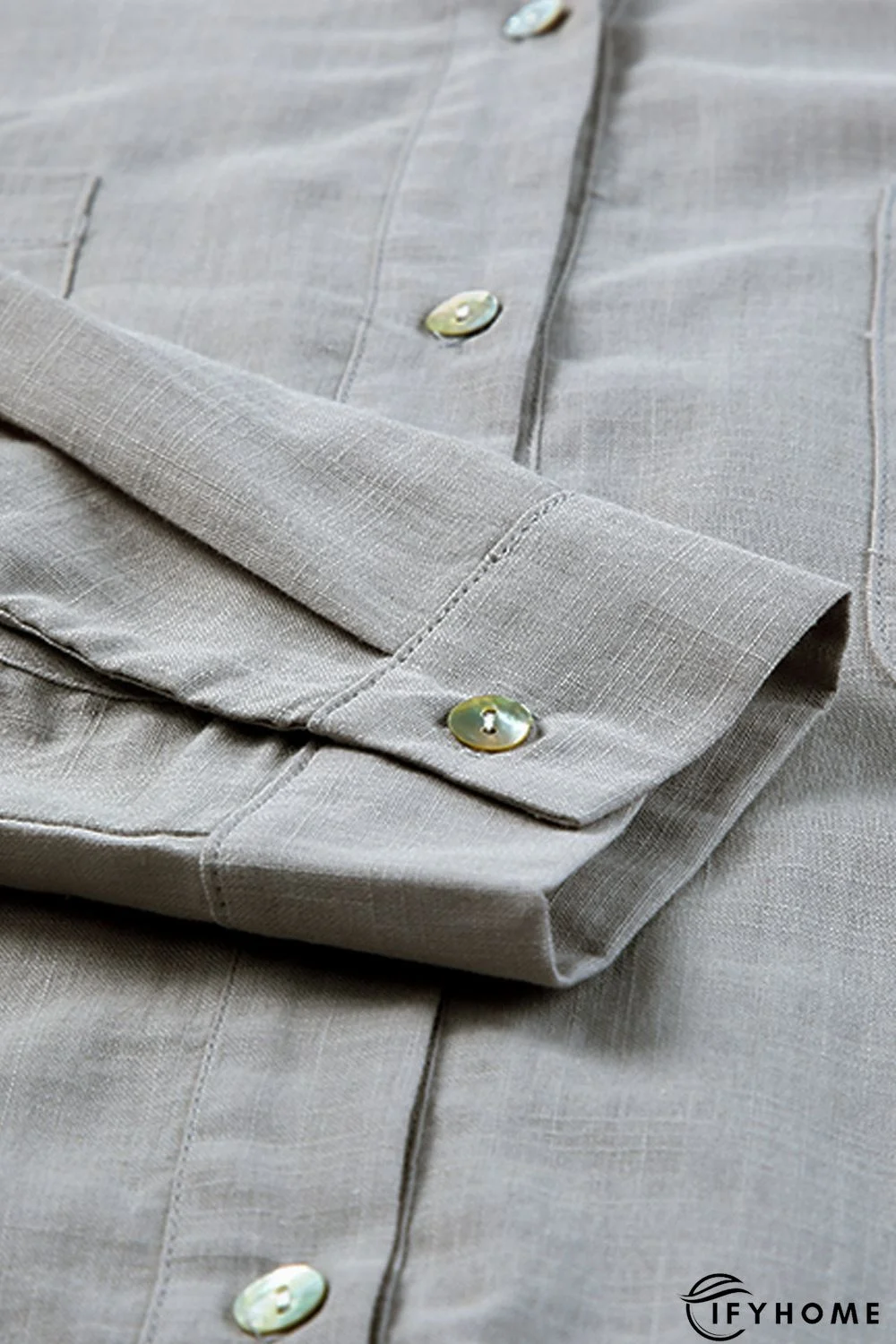 Gray Lightweight Shirt Style Beach Cover Up | IFYHOME