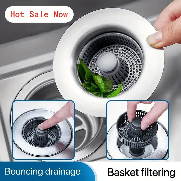 2025 New Upgraded Sink Bounce Core Drain Strainer slivor