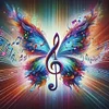 Colorful Musical Butterfly-11CT Stamped Cross Stitch 40*40cm