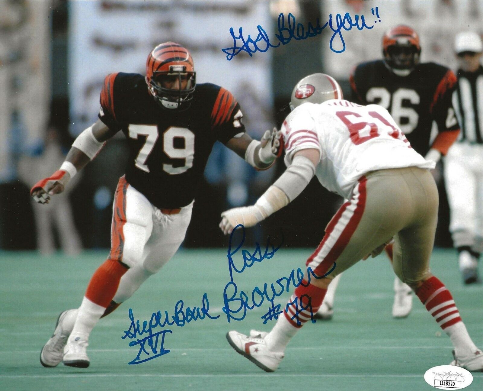 Ross Browner Notre Dame signed Cincinnati Bengals 8x10 Photo Poster painting autographed 2 JSA