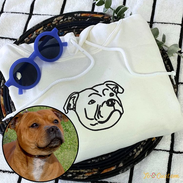 TOSCUSTOM™ Staffordshire Bull Terrier Sweatshirt Custom Embroidered Hoodie Gift