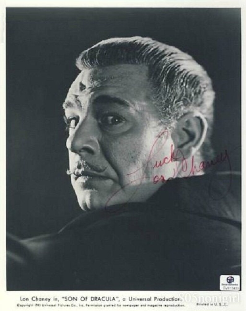 LON CHANEY Jr. SIGNED Autographed Photo Poster painting Son Of Dracula, Wolf Man, The Mummy, Ghost Of Frankenstein wcoa