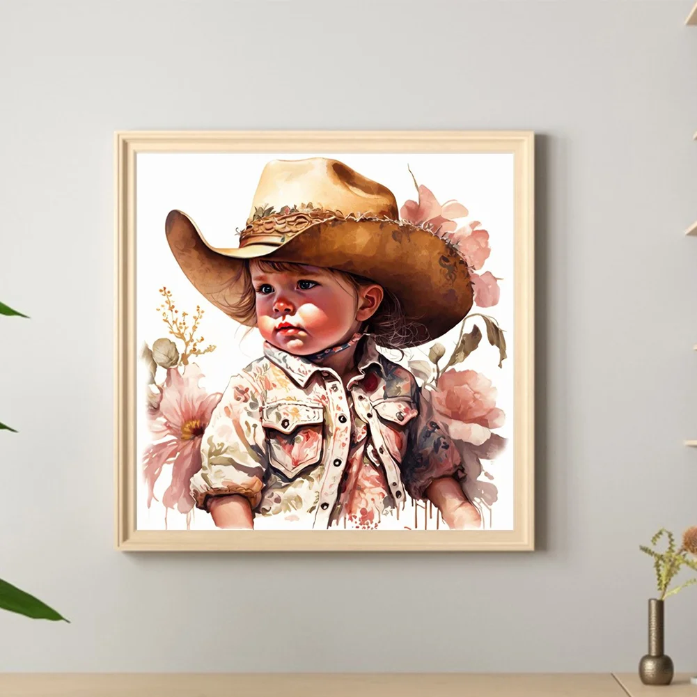 Diamond Painting - Full Round Drill - Western Cowboy Kid(Canvas|30*30cm)