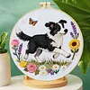 Border Butterfly Full 11CT DIY Stamped Cross Stitch Kits 24x24cm Embroidery Needlepoint Starter Kits with Hoop Cross Stitch Art and Crafts Kits for Beginners Adults Home Decor