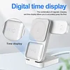 Folding 3 in 1 Wireless Charger 15W Fast Charging Magnetic Wireless Charging Station With LED Clock And Power Display Function