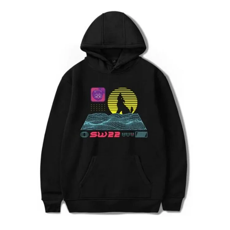 SssniperWolf Synthwave Oversized Hoodie Women Men Harajuku Sweatshirt Y2K Streetwear Hip Hop Pullover Hooded Jacket Outerwear