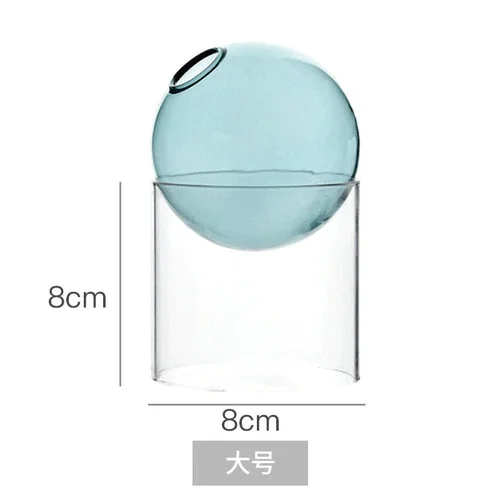 Living Room Decoration Glass Vase Home Decore Vases for Flowers Modern Nordic Spherical Hydroponic Tabletop Vase Transparent