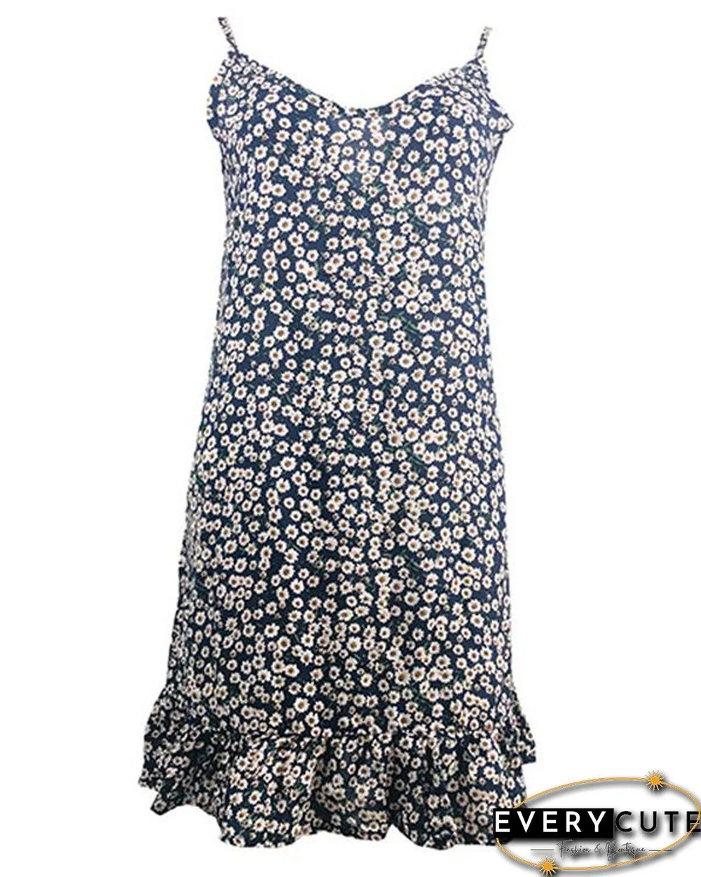 Chic Floral Slip Camisole Neckline Shift Dress